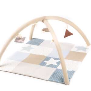Petit tapis d’éveil coloré pour bébé – 80x80 cm, bleu