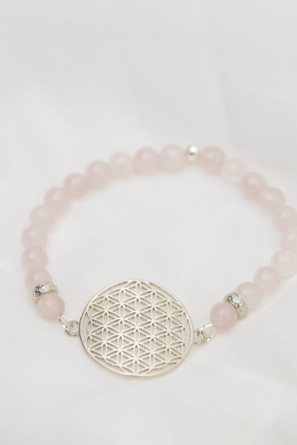Bracelet Fleur de Vie - Quartz Rose