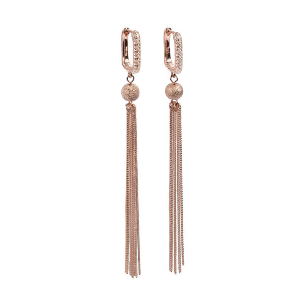 Boucles d’oreilles Metropolitan Glow White Tassel - Or rose et argent
