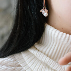 Boucles d'oreilles Cherie Petite - Or rose et argent