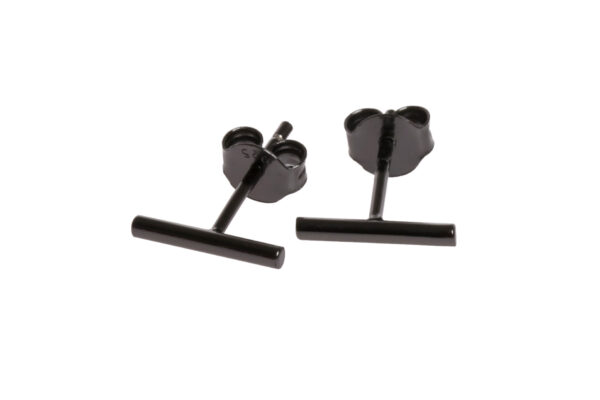 Boucles d’oreilles Dash - Or rose, argent et noir – Image 3