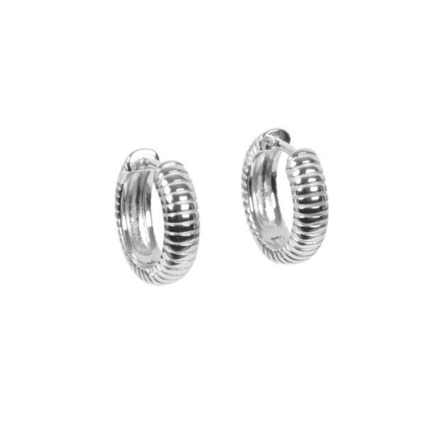 Boucles d’oreilles Serena Hoopy - Or rose et argent – Image 2