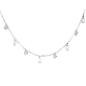 Collier - Myosotis de printemps avec perles