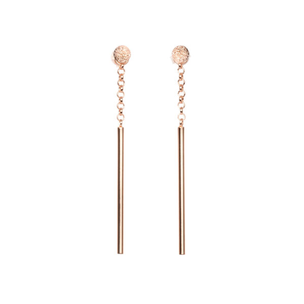 Boucles d’oreilles Stardust Falling - Or rose et argent – Image 3