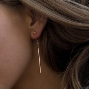 Boucles d’oreilles Stardust Falling - Or rose et argent
