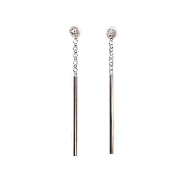 Boucles d’oreilles Stardust Falling - Or rose et argent – Image 2