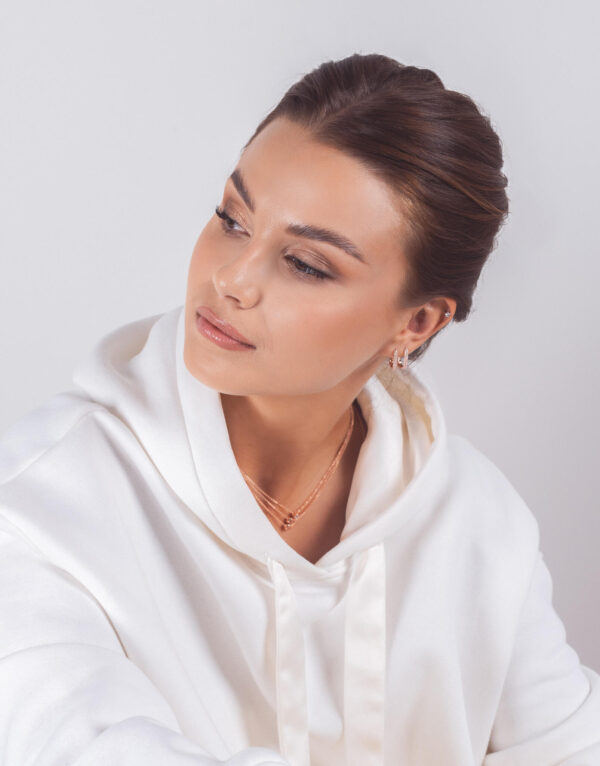Boucles d’oreilles Metropolitan Glow White - Or rose et argent – Image 2