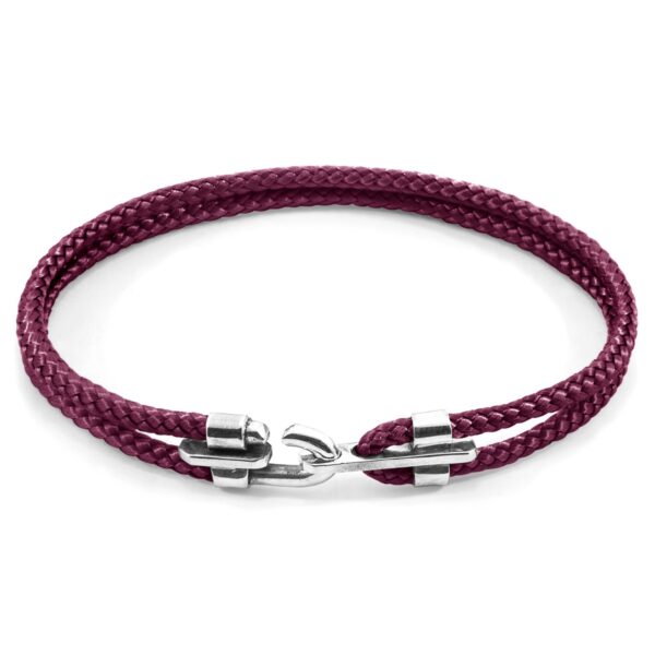 Bracelet Canterbury en argent et corde - Violet aubergine