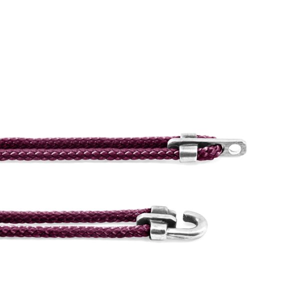 Bracelet Canterbury en argent et corde - Violet aubergine – Image 6