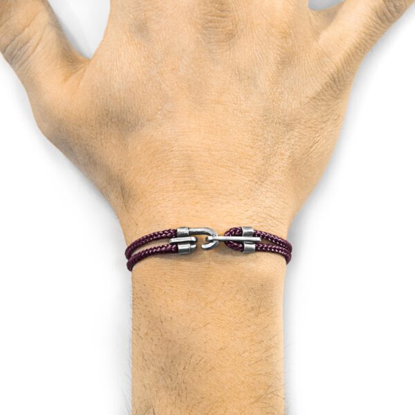 Bracelet Canterbury en argent et corde - Violet aubergine – Image 2