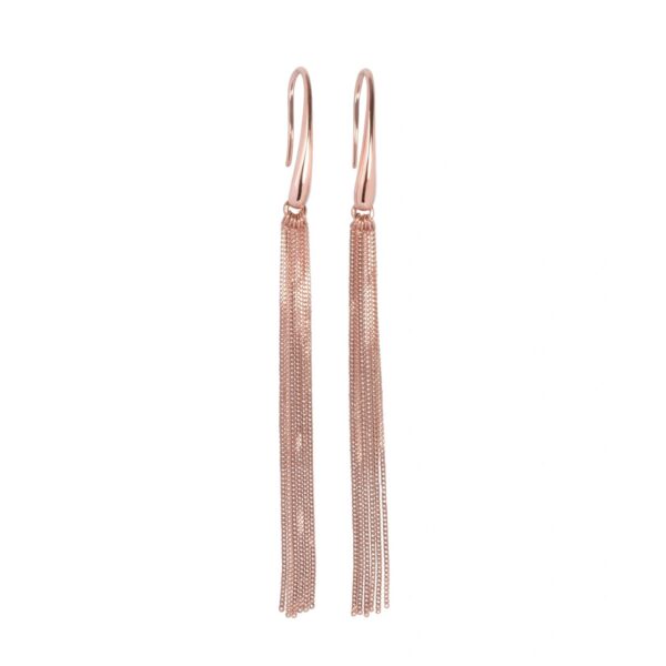 Boucles d'oreilles Cherie L-Tassel - Or rose et argent – Image 2