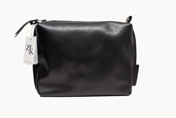Trousse de maquillage en cuir noire grande taille – Image 6