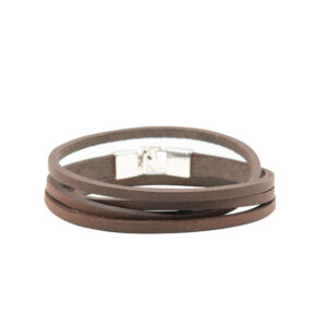 Bracelet Double Tour Fendu - Fermoir Crochet Argenté