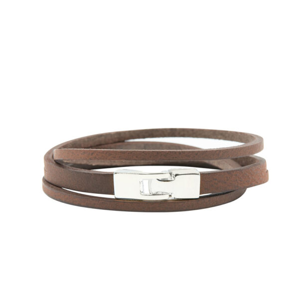 Bracelet Double Tour Fendu - Fermoir Crochet Argenté – Image 2