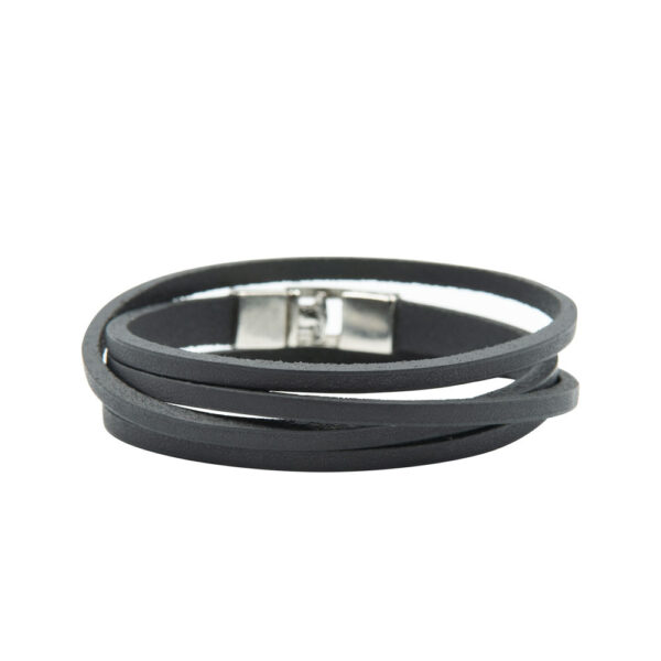 Bracelet Double Tour Fendu - Fermoir Crochet Argenté – Image 4