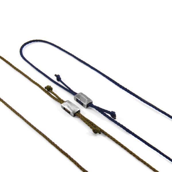 Bracelet Edward fin en argent et corde - Vert Kaki – Image 3
