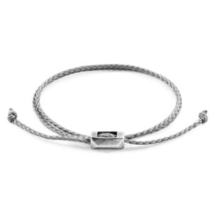 Bracelet Edward fin en argent et corde - Gris classique