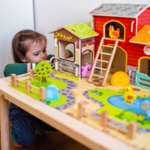 Jeu de la ferme en bois – Set complet 18 pièces