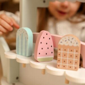 Stand de glaces en bois – Jouet avec chariot