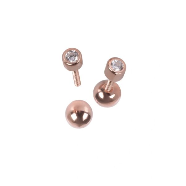Boucles d'oreilles Illumi Dot - Or rose et argent