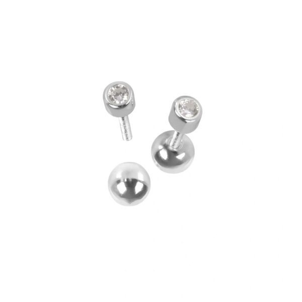 Boucles d'oreilles Illumi Dot - Or rose et argent – Image 2