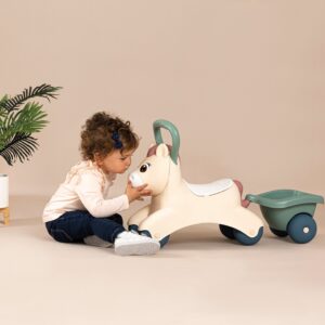 Premier poney à chevaucher avec remorque pour enfants