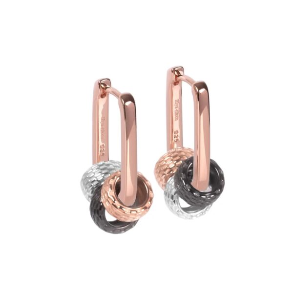 Créoles Metropolitan Rolling Charm - Or rose et argent – Image 2