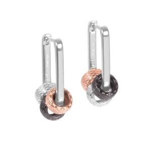 Créoles Metropolitan Rolling Charm - Or rose et argent