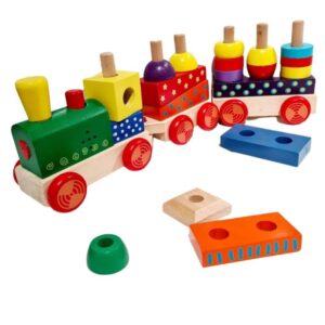 Train en blocs géant avec effets sonores