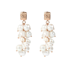 Boucles d’oreilles Festive Pearls - Or rose et argent