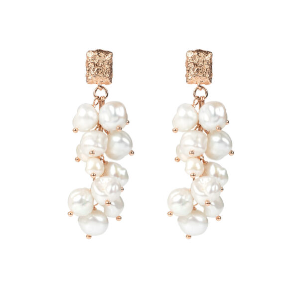 Boucles d’oreilles Festive Pearls - Or rose et argent