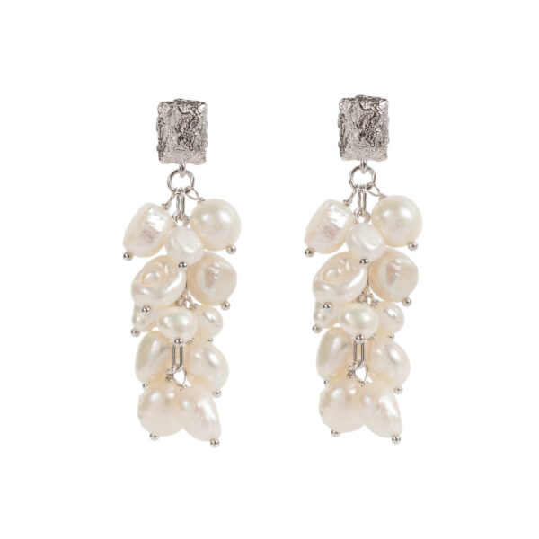 Boucles d’oreilles Festive Pearls - Or rose et argent – Image 3