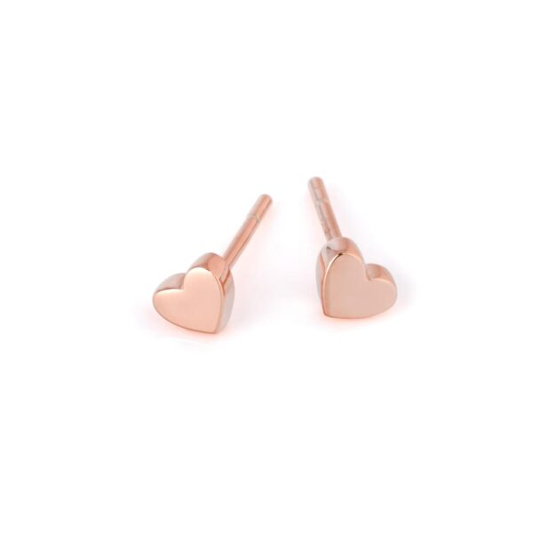 Boucles d'oreilles Shiny Heart - Or rose et argent – Image 2