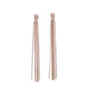 Boucles d’oreilles Solid C-Tassel - Or rose et argent