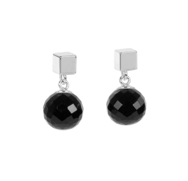 Boucles d'oreilles Solid Onyx - Or rose et argent – Image 2