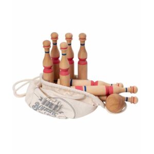 Set de quilles en bois rouges – Jeu d’adresse