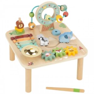 Table en bois multifonction 5-en-1 – Jeu sensoriel et musical