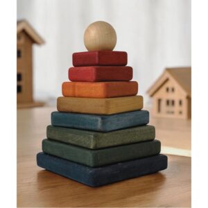 Pyramide en bois carrée – Multicolore