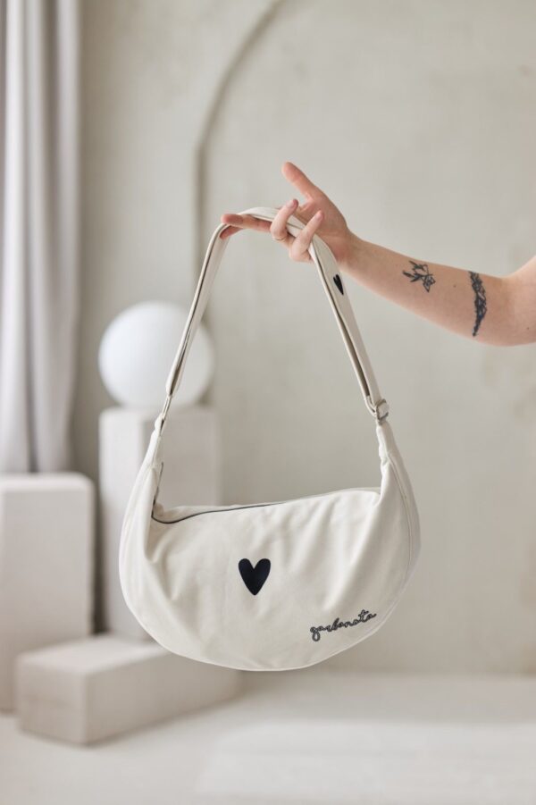 Sac hobo cœur Blanc – Image 20