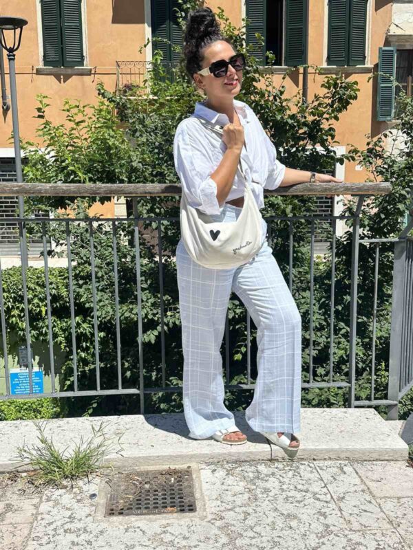 Sac hobo cœur Blanc – Image 2