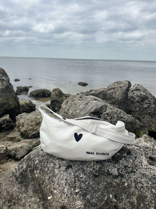 Sac hobo cœur Blanc – Image 6