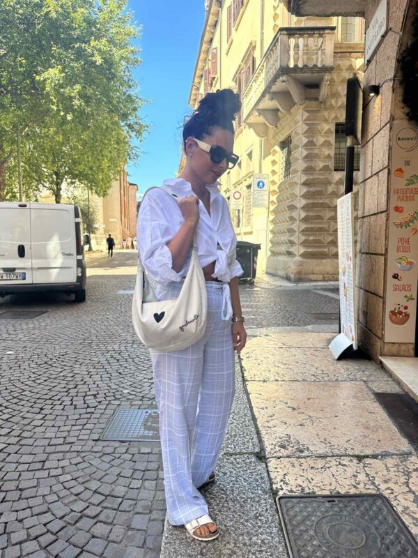 Sac hobo cœur Blanc – Image 7