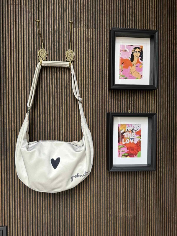 Sac hobo cœur Blanc – Image 10