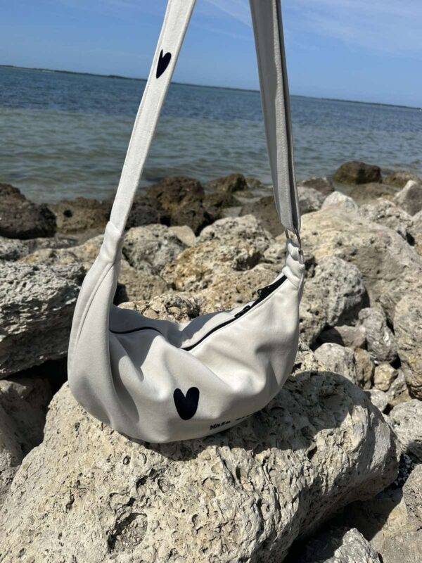 Sac hobo cœur Blanc – Image 13