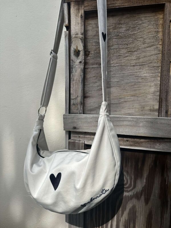 Sac hobo cœur Blanc – Image 16
