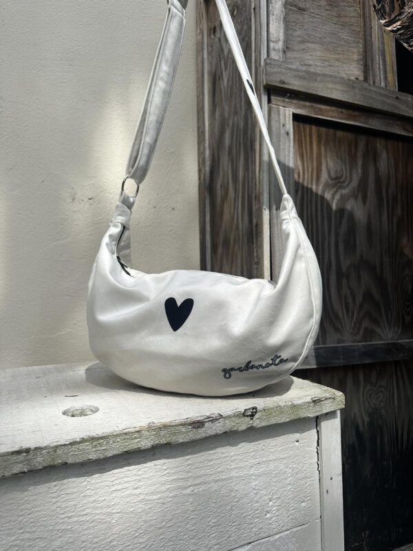 Sac hobo cœur Blanc – Image 19