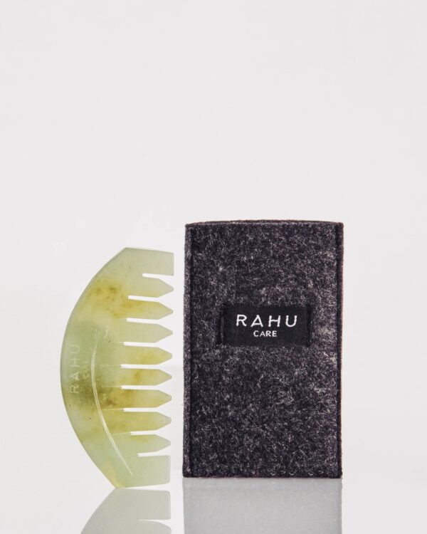 Peigne GUA SHA pierre de jade naturelle, pour la pousse des cheveux – Image 5